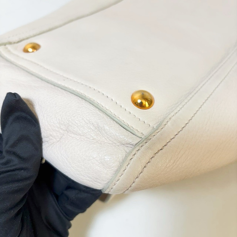 Miu Miu Beige Leather Satchel Bag - Picture 11 of 12